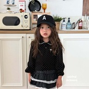 韓国子供服 / 26Autumn / 〖取寄〗second moment / ドットレースカラーTシャツ / キッズ服 / 女子服 *XS~JL*