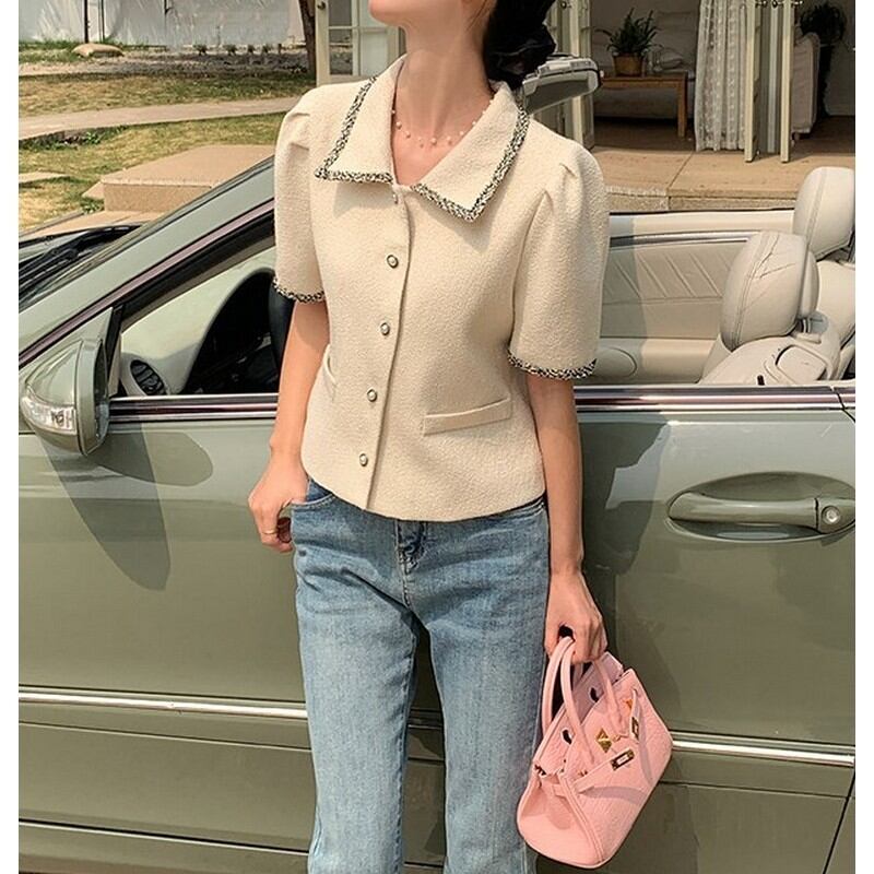 short sleeve color blocking shirt