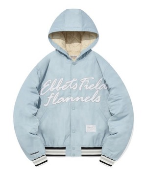 【EBBETS FIELD】カッシブ ロゴ フード バーシティ ジャケット スカイブルー