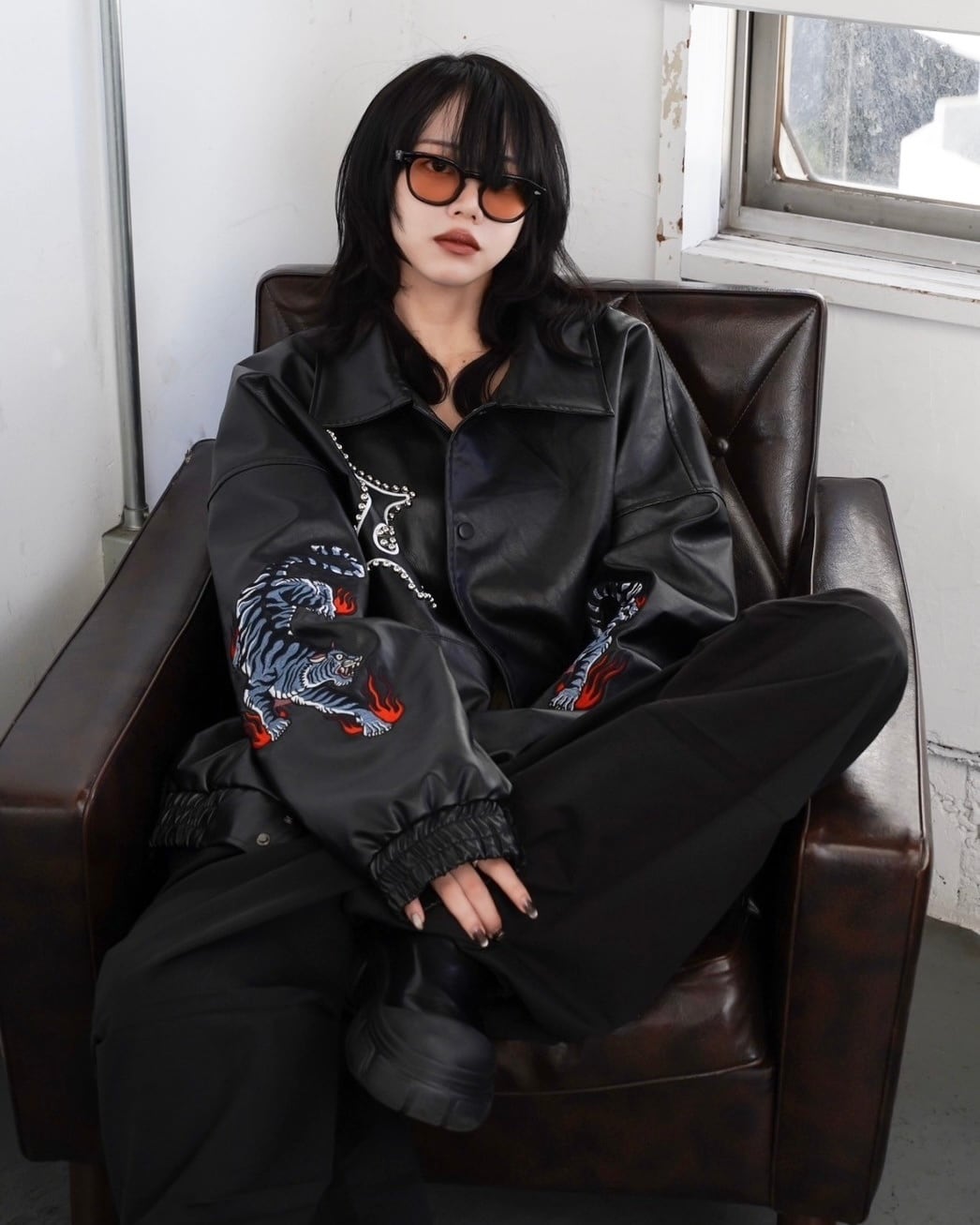 Tiger Leather jacket | チュウカタベタイ