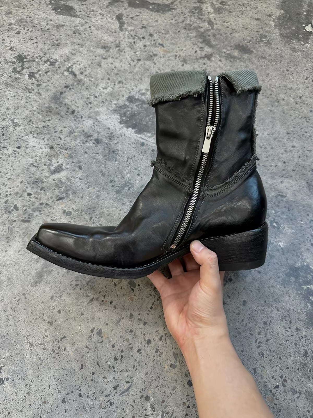 Vintage Ashen Flame Zip-up Heel Boot ブーツ | PAY ID