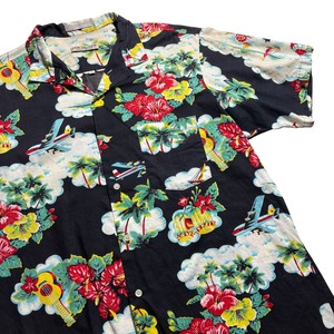 VAN HEUSEN black cotton hawaiian shirt