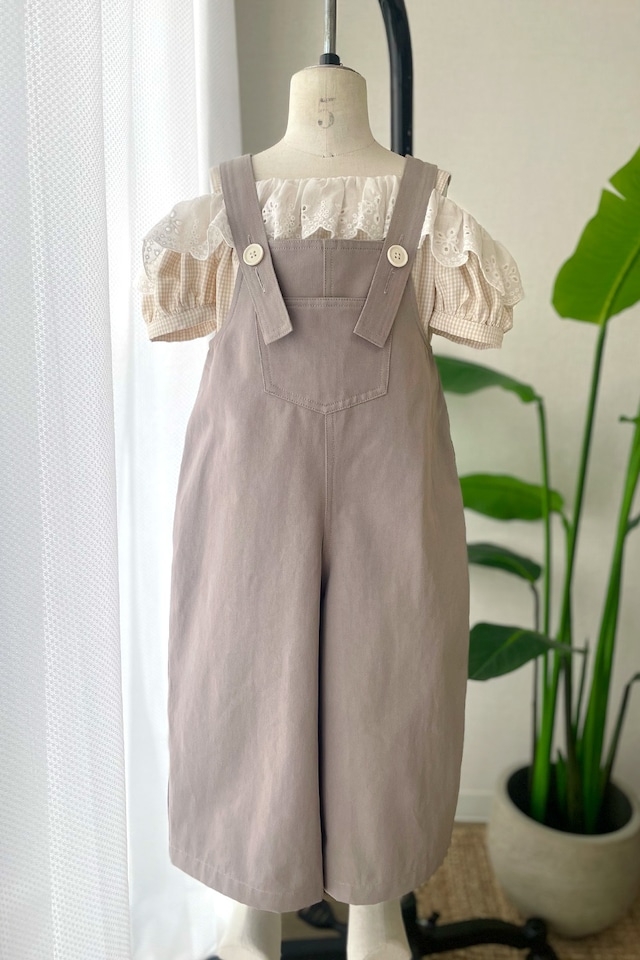 レースオフショルブラウス〈Yellow check〉