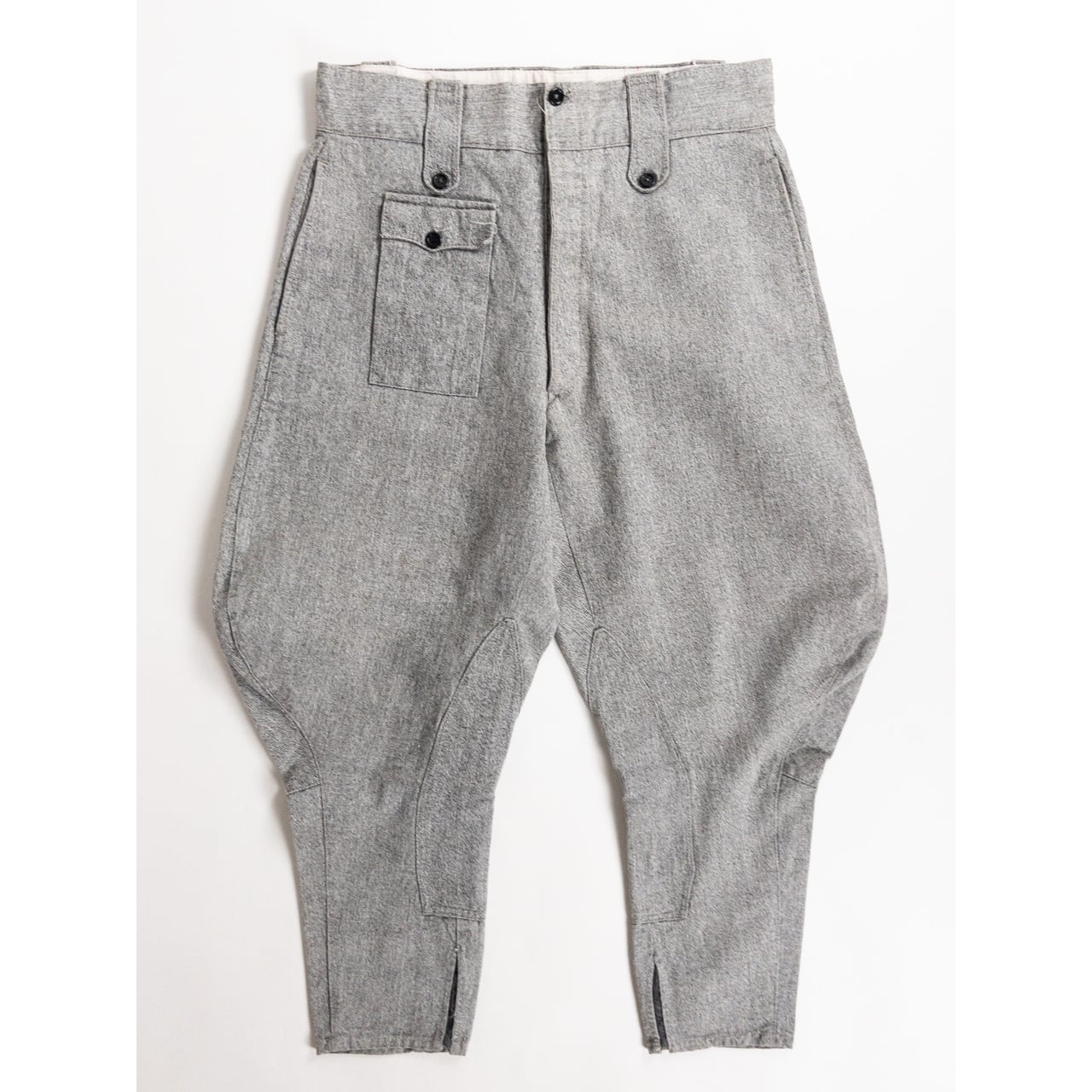 1950s "Italian Vintage" Light Gray Cotton Jodhpurs Trousers