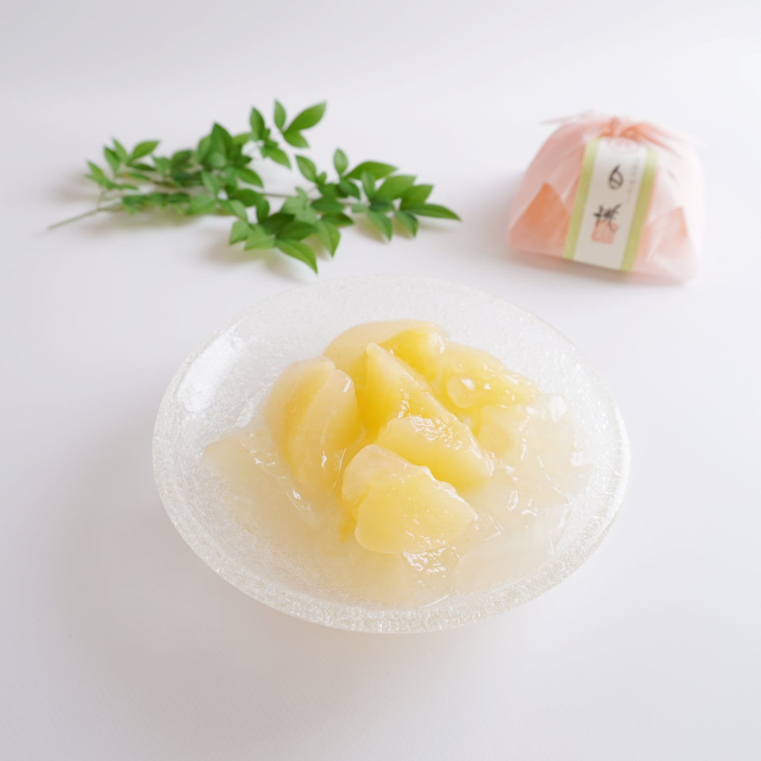 手造りゼリー「白桃揃」３個セット（白桃３種×各１個）※風呂敷無し