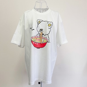 【Yum! Yum! ラーメン大好き！】Hoooさん フリンジ刺繍 ラーメンTシャツ