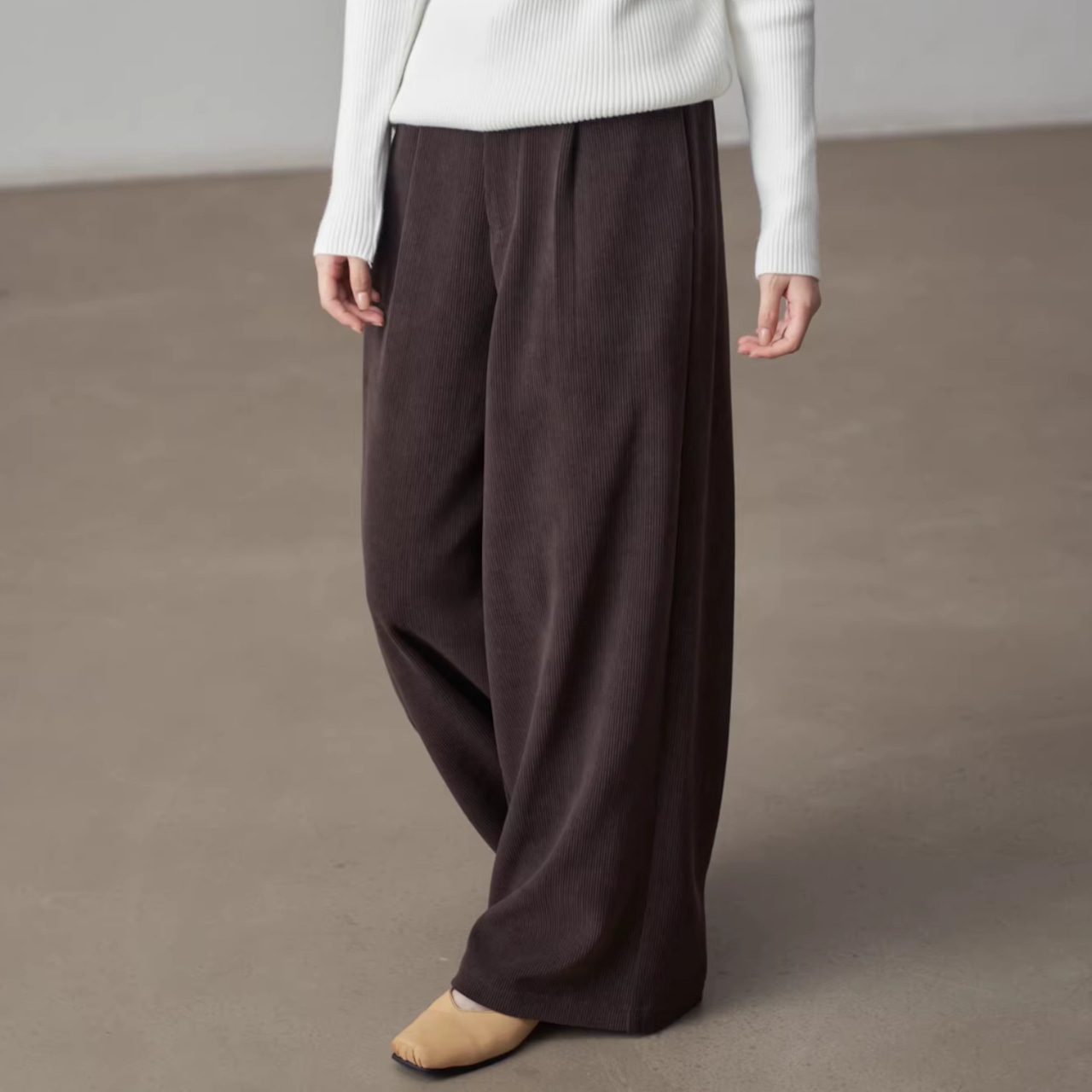 タック入り ワイド フルレングス パンツ 00077・画像8