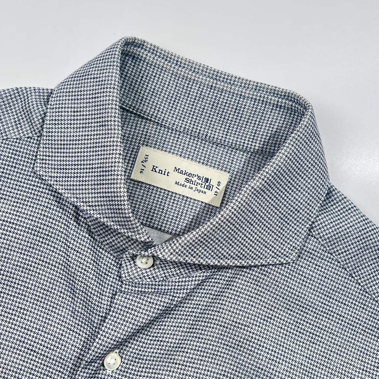 Maker's Shirt 鎌倉 カマクラシャツ 千鳥格子 ワイドカラー 長袖 ワイシャツ ドレスシャツ 15 4/3/16 /メンズ