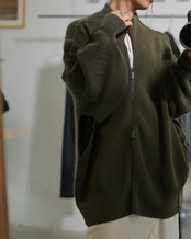 予約販売 | i’m here : - “SWITCH” DRIVER’S KNIT ：Khaki｜前後スイッチ／ドライバーズニット／異素材の温度