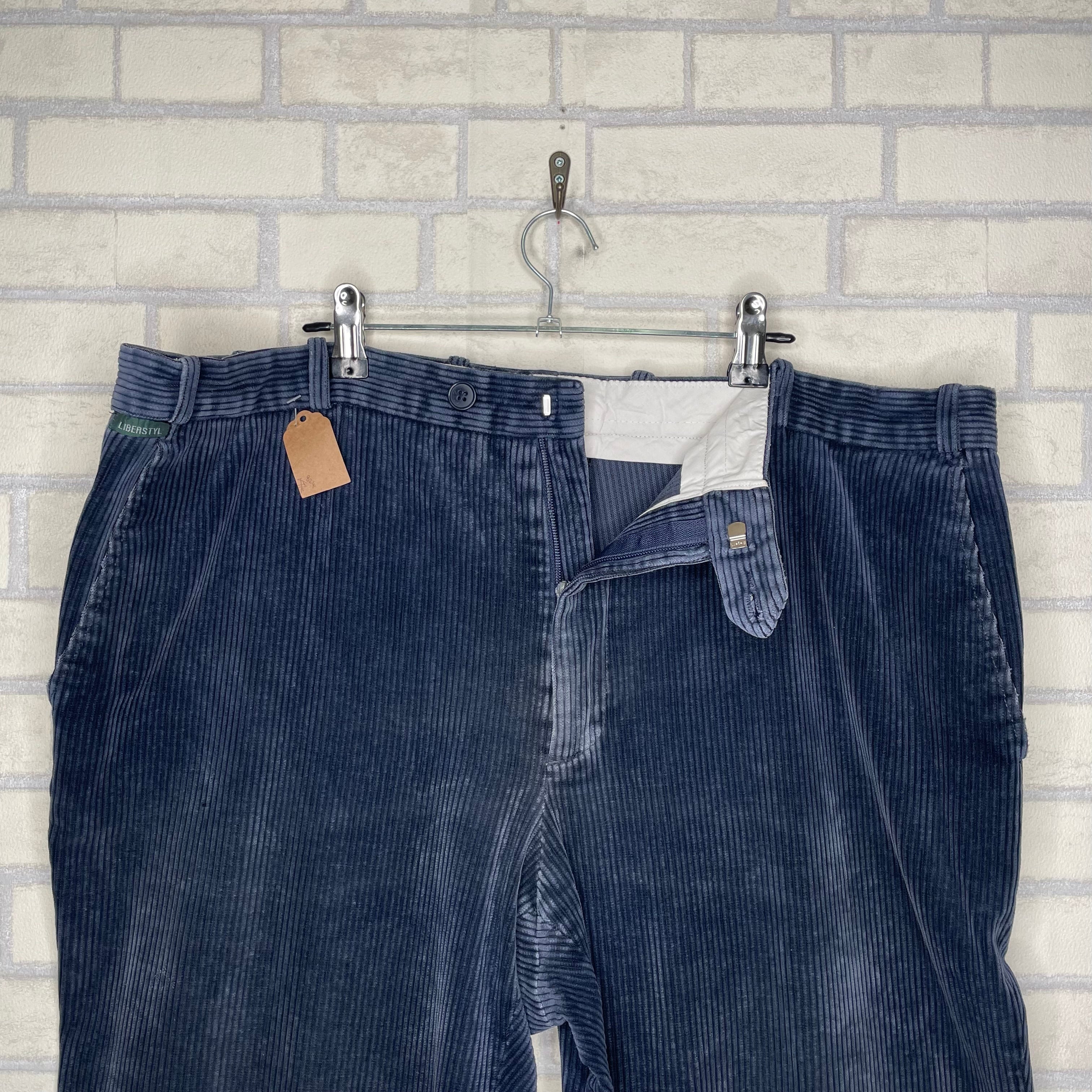 太畝】LIBERSTYL コーデュロイパンツ W40×L30 ネイビー 状態良好 