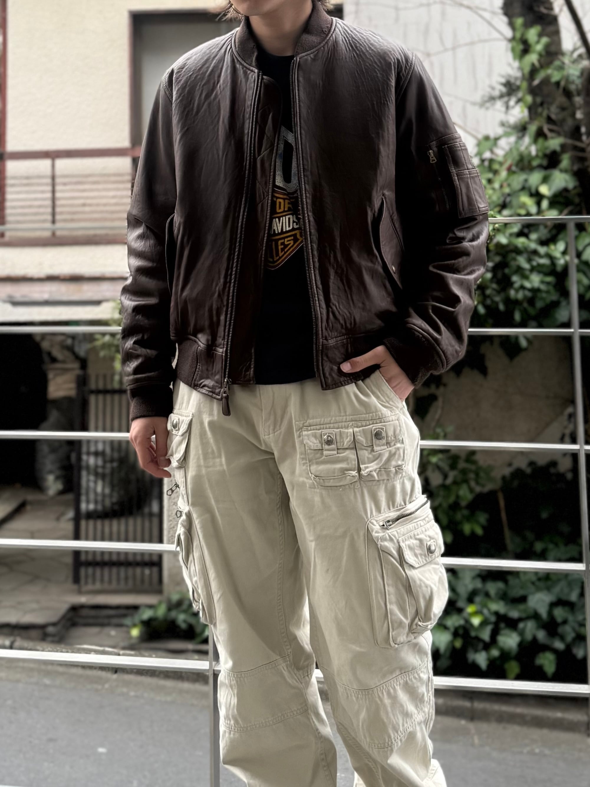 Polo Ralph Lauren MA-1 type leather bomber jacket | Pheasant