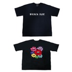 リップフラワー2 Tシャツ　ブラック