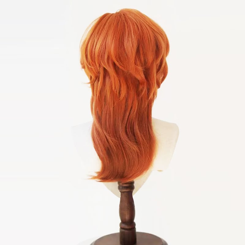 コスプレ耐熱ウィッグ ライトオレンジ ブラウン グラデーション ロング