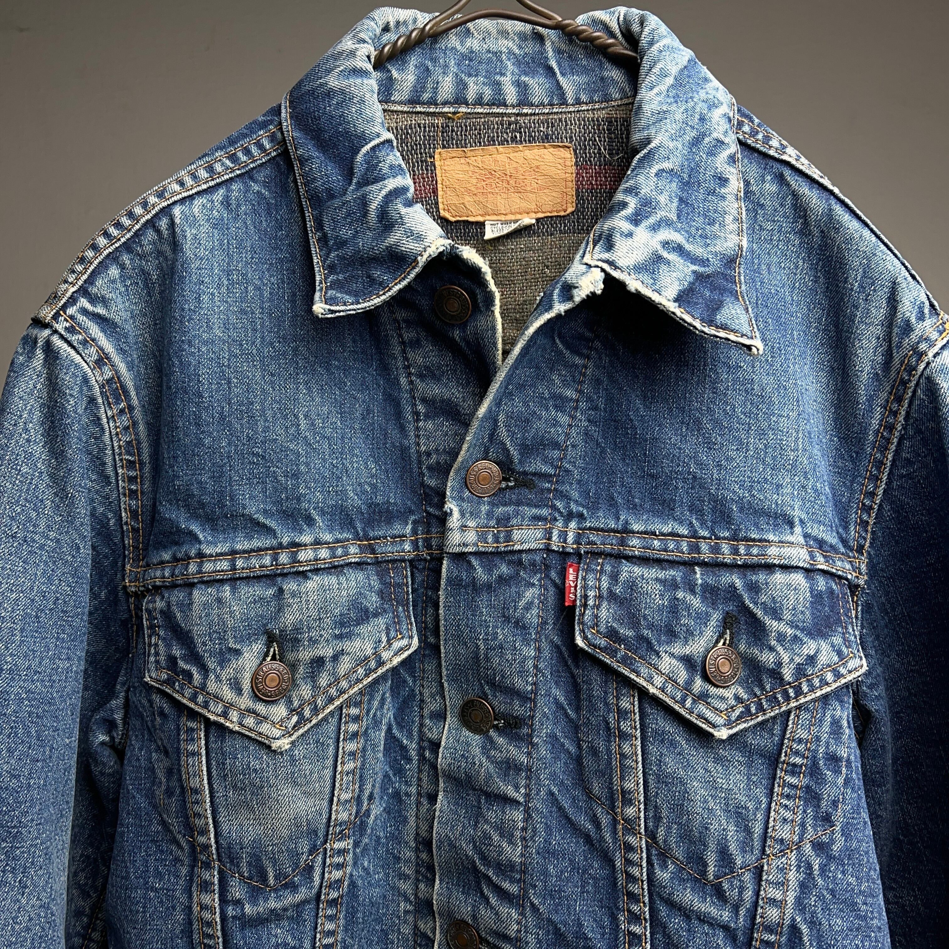 60's~70's LEVI'S 70505-0317 Blanket Lined BIG E Denim Jacket 60