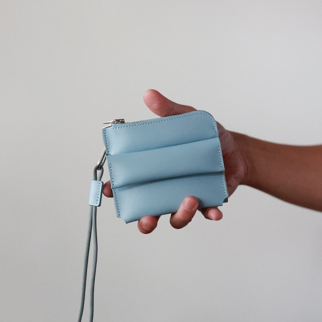 JINMON - Container Wallet - 3room / Sax Blue ( made in Japan )
