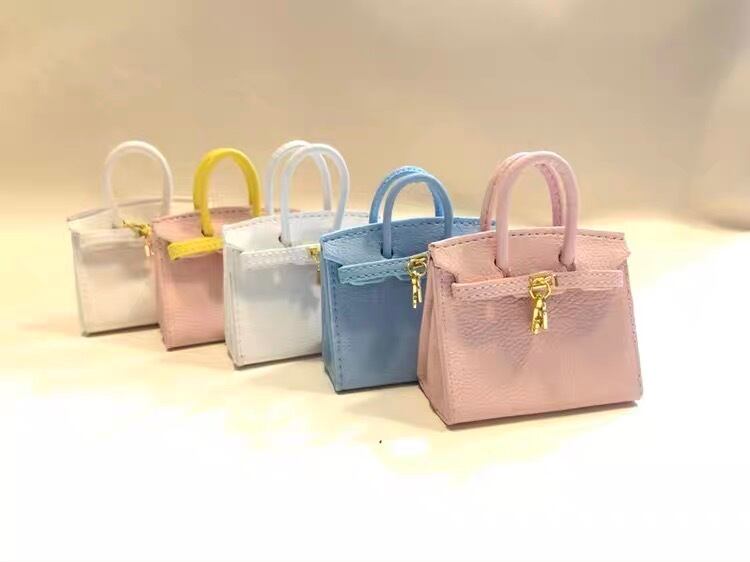 ☆ハンドメイド☆ ミニチュア トートバッグ ライトグリーン ドール