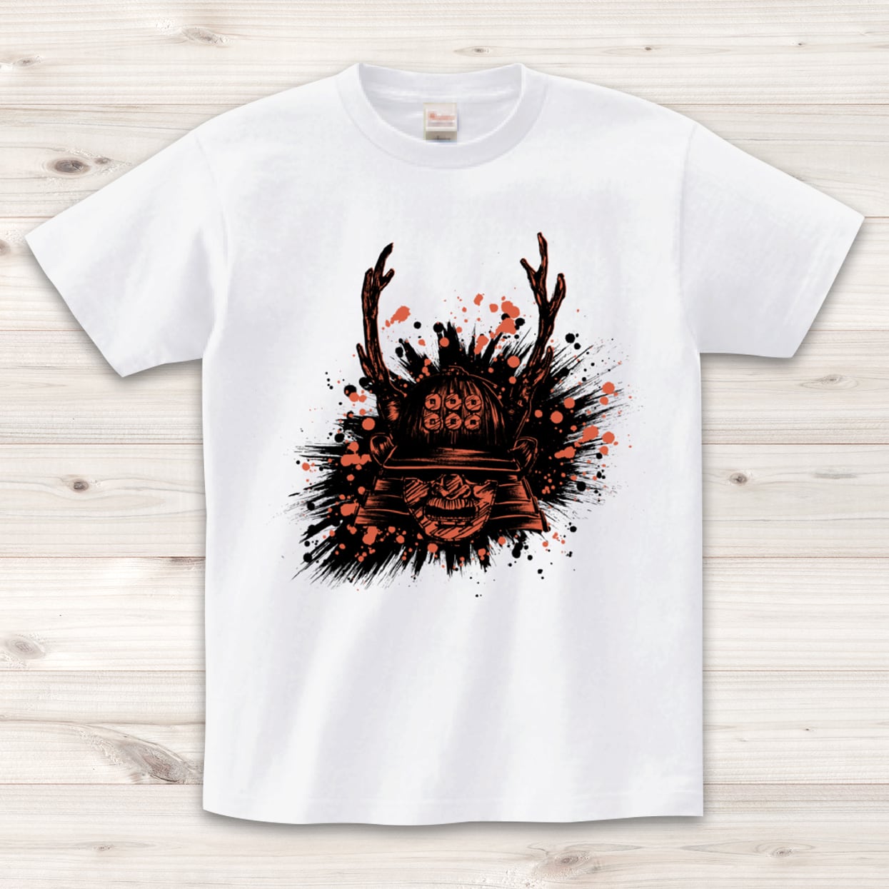 Tシャツ】 真田幸村_兜/白 | 墨屋