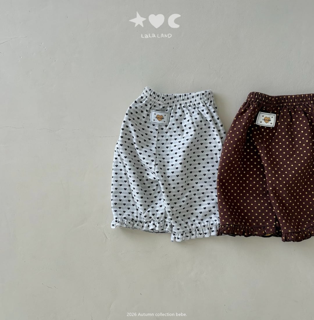 送料無料【予約】/  babyハートドットフリルパンツ /lalaland