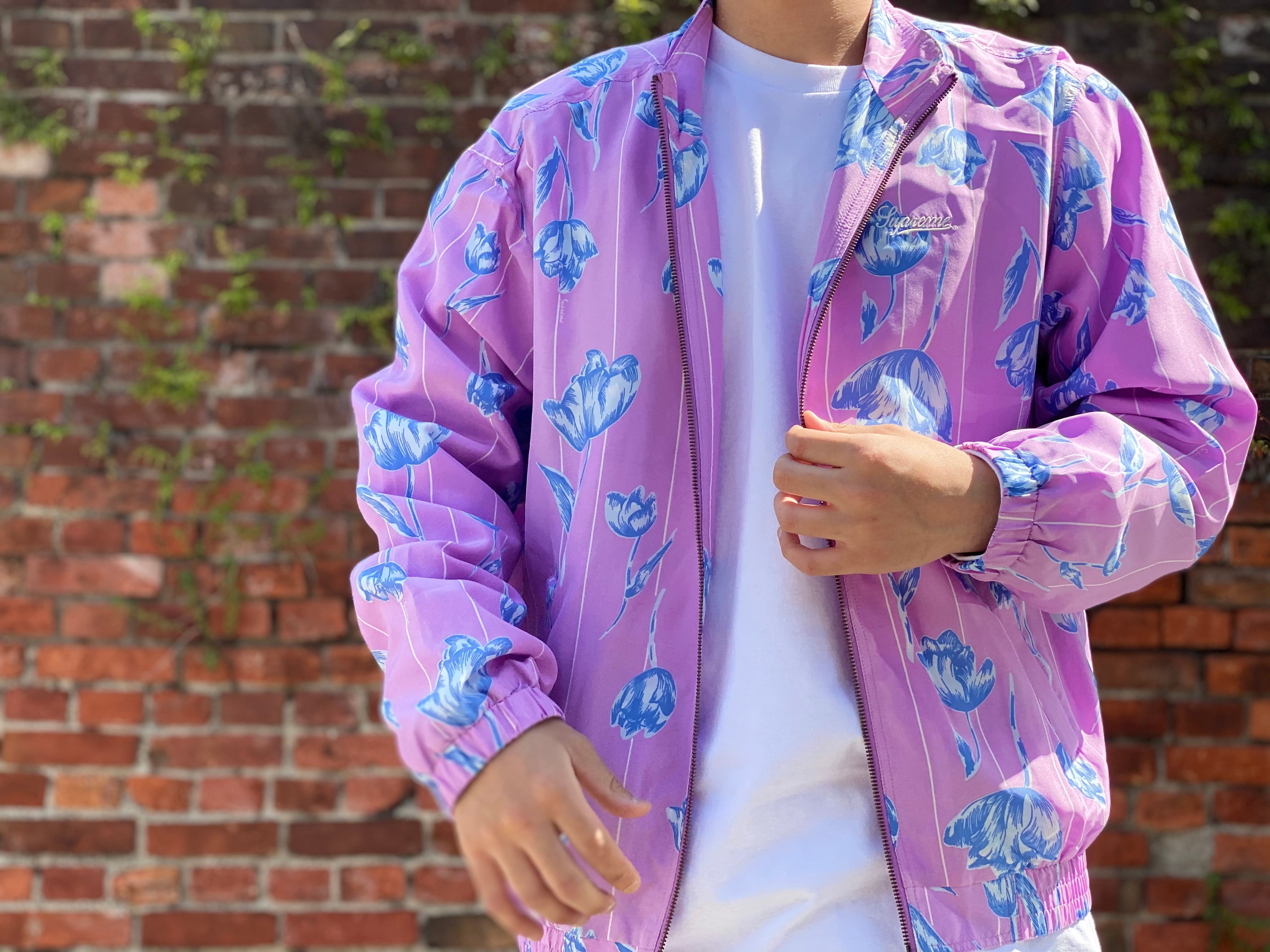 Supreme 19SS FLORAL SILK TRACK JACKET PURPLE LARGE 9084 | BRAND ...