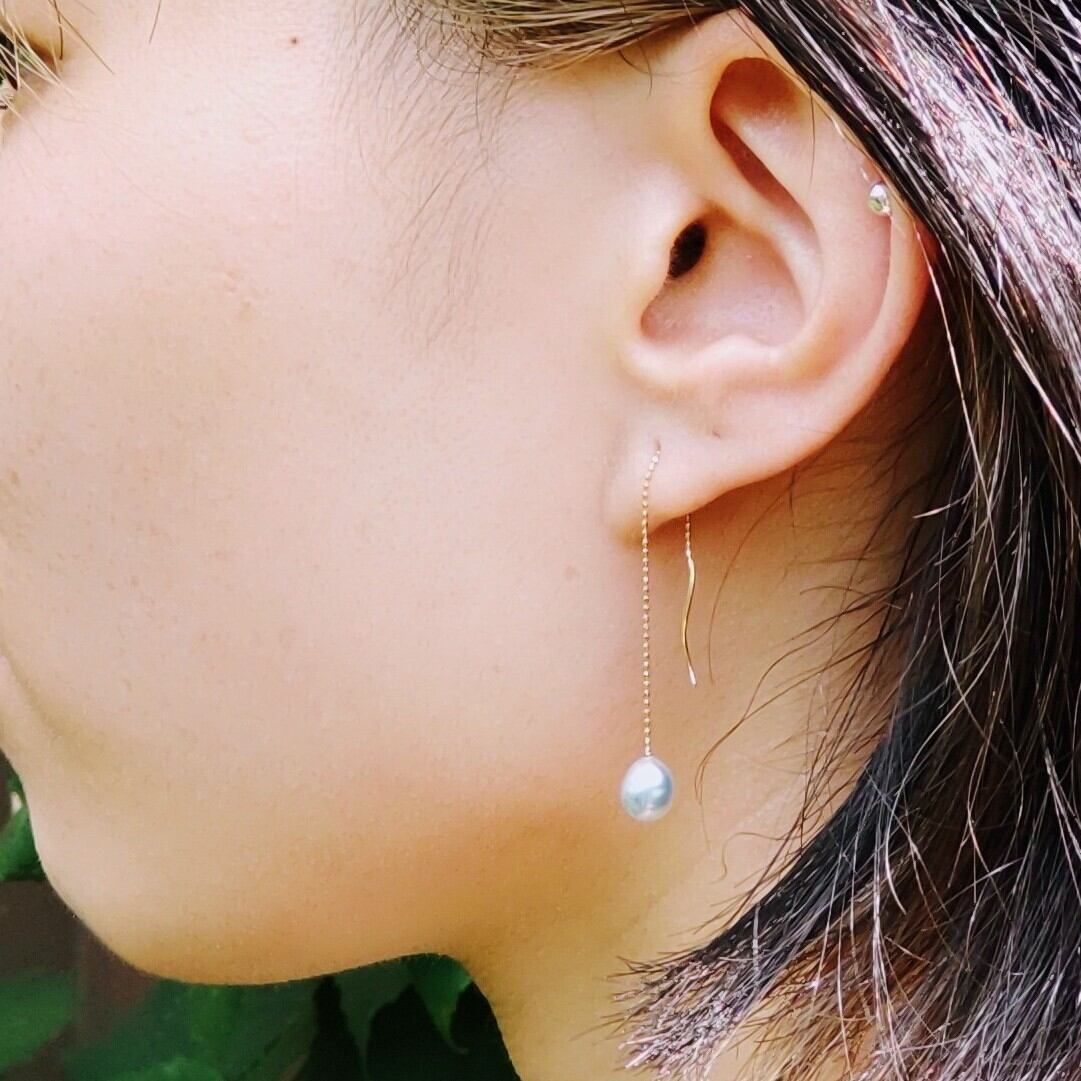 K18芥子パールピアス一粒 | 暁工房 K18芥子パールピアス一粒 | 暁工房