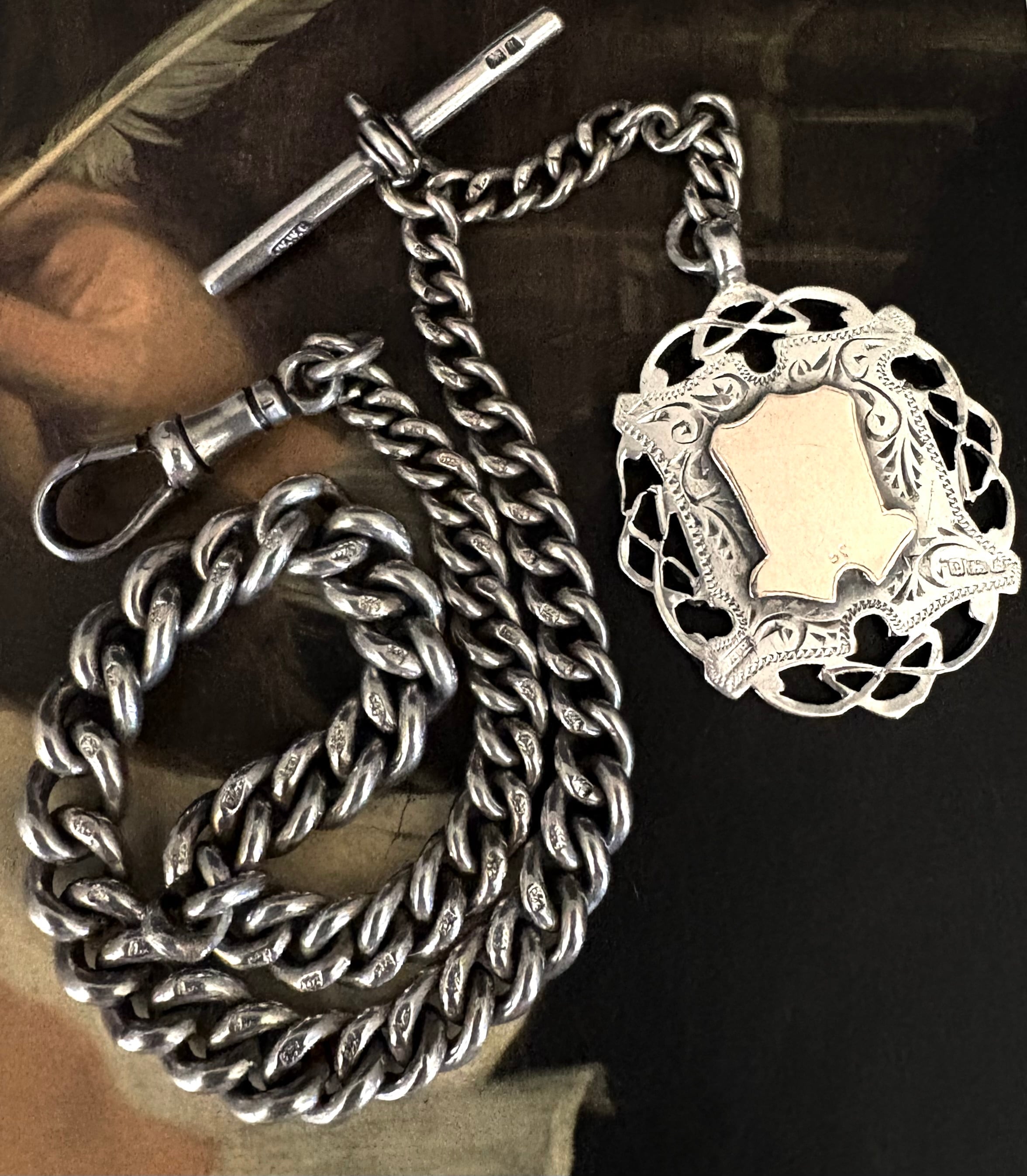 英国ビンテージ ファインシルバー999 フォトフレーム 写真 木製