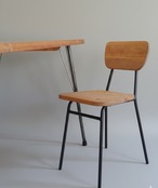 アイアンチェアーS　カフェスタイル　小さめ　キッズ　学習机　椅子　インダストリアル　無垢