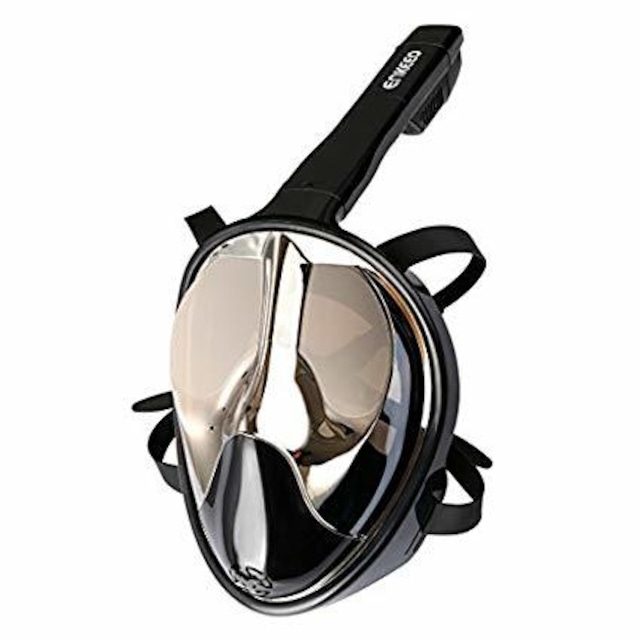 【Diving】シュノーケルマスク フルフェイス型 口からでも鼻からでも呼吸できる 180度視野 防曇設計 UV400 スマホケースとGoProカメラマウント付属