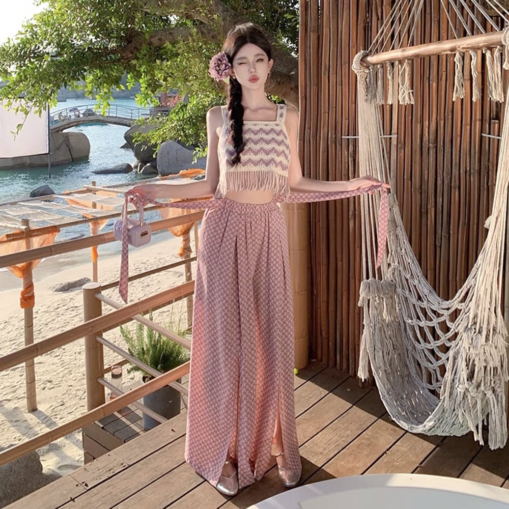 ダブルガーゼ チェリープリントフリルトップス ロングパンツセット SNIDEL HOME（スナイデルホーム）の「ダブルガーゼ チェリー