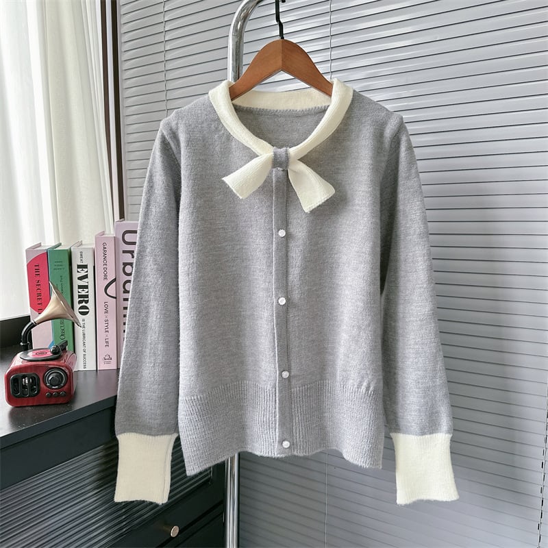 【tops】リボン付きニットセーター M26656