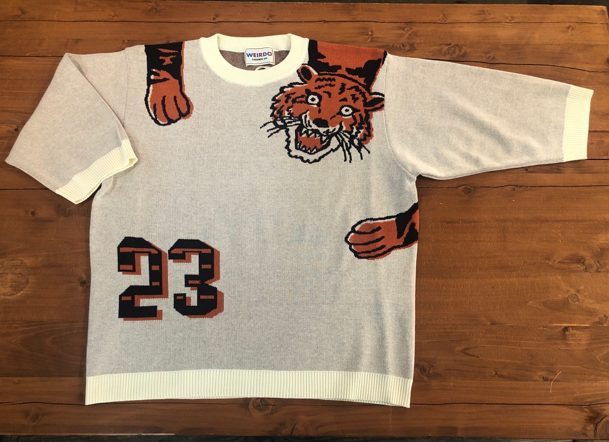 WEIRDO】Ringing Tiger Half Sleeve Knit Sweater /ウィアード 