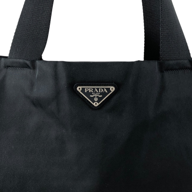 PRADA プラダ トートバッグ ブラック トライアングルロゴ ナイロン vintage ヴィンテージ オールド fti7ga