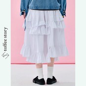 【2color】春のリズムを纏う♡ピュアコットン ティアードフリルスカート 《i0599》
