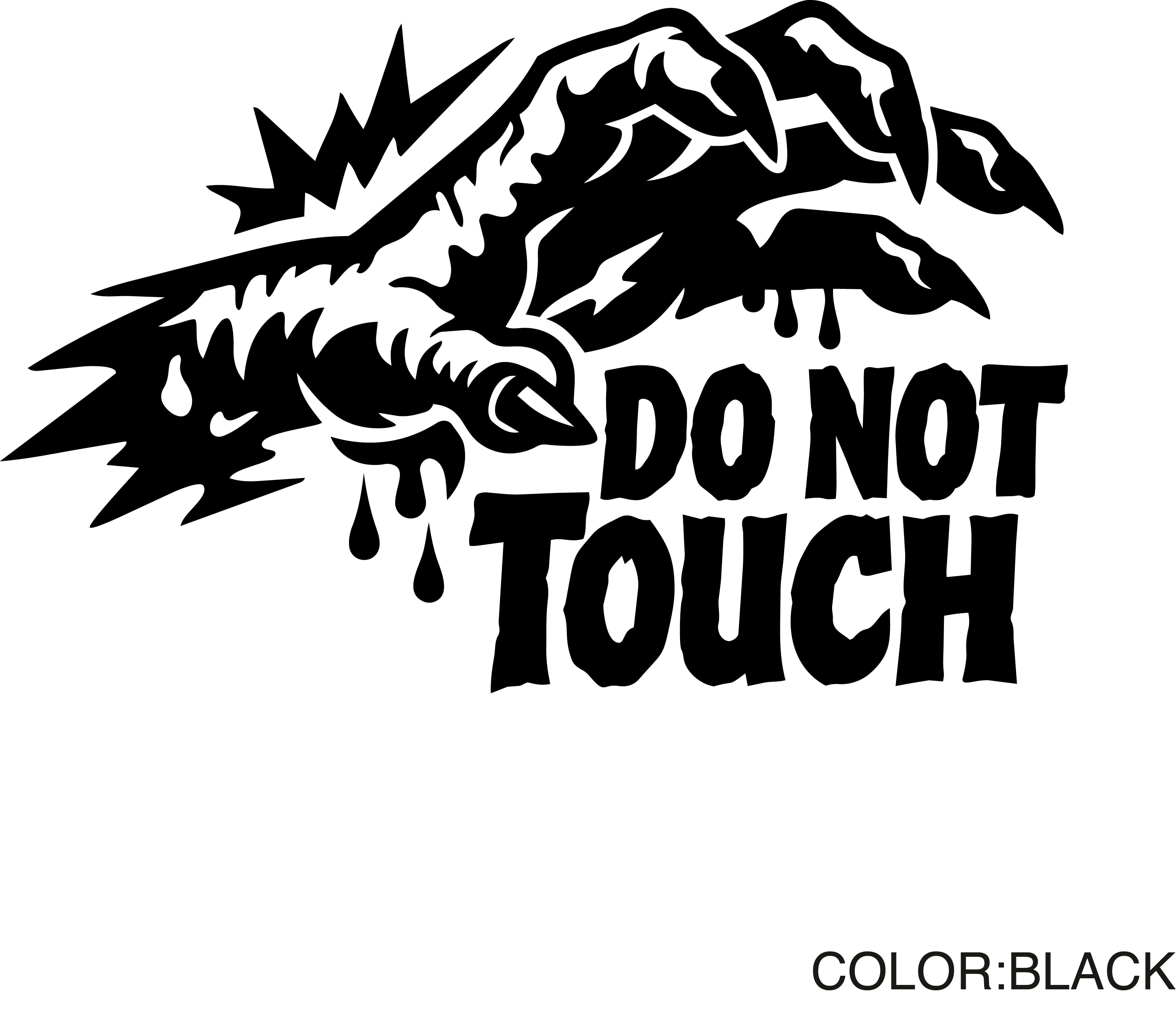 工具箱 ステッカー キャンプ用 防水 DO NOT TOUCH 手 転写デカール（白