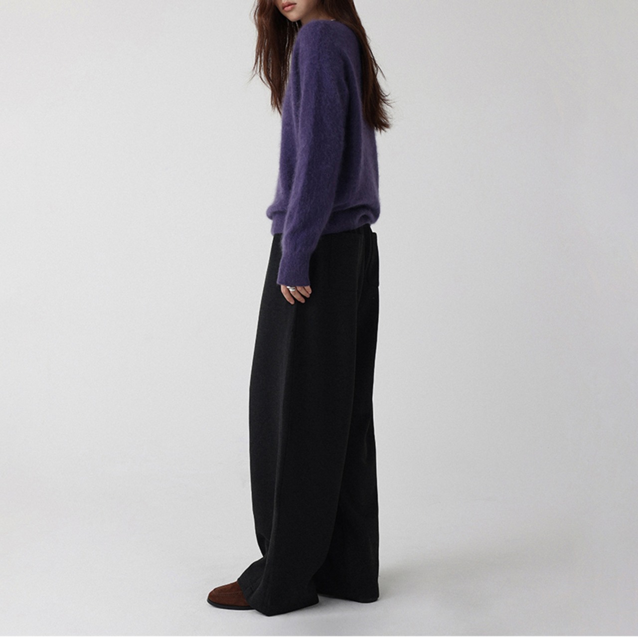 ベーシック クルーネックニット H0058