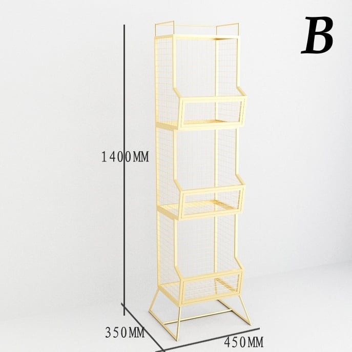 軽量で豪華な収納ラック ゴールド | Russel 海外インテリアセレクト