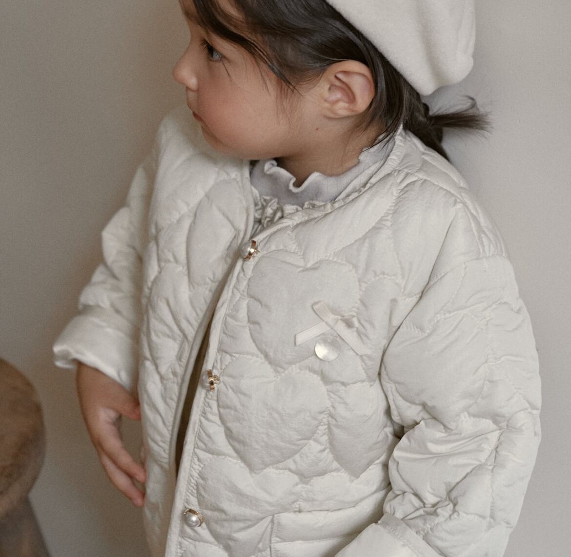 【ご予約】hi bye bebe 24aw / bebe)Pure heart quilting jumper