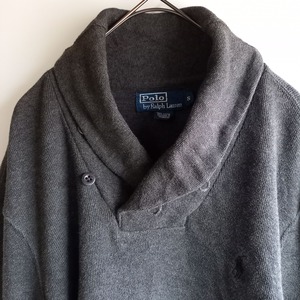 ポロバイラルフローレン　ショールカラー　スウェットトレーナー　グレー　S