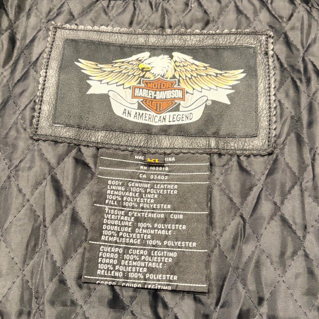 1990-00s HARLEY-DAVIDSON LEATHER JACKET BLACK MOTORCYCLE