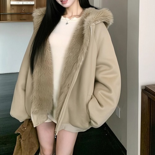 2色／ファーライナージップアップパーカー ・73080