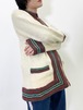 Vintage Stand-Up Collar Knit Cardigan