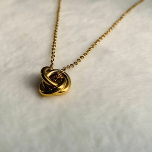 シンプルトリプルリングステンレスネックレスgd