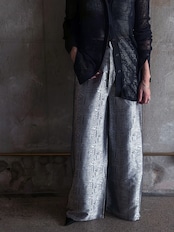 333 original/Embroidery silk wrap pants (SILVER)