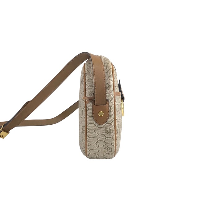 Christian Dior クリスチャン ディオール ハニカム柄 ショルダーバッグ ベージュ CDロゴ PVC vintage ヴィンテージ オールド 4axxsb