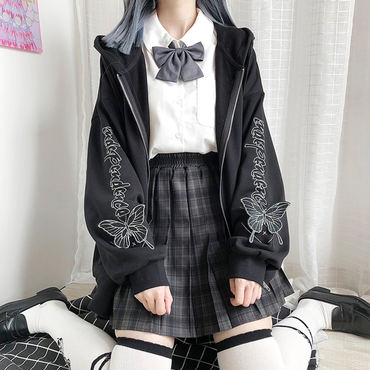 国内発送】 Catwish パーカー butterfly 病みかわいい JKスタイル ゆめ 