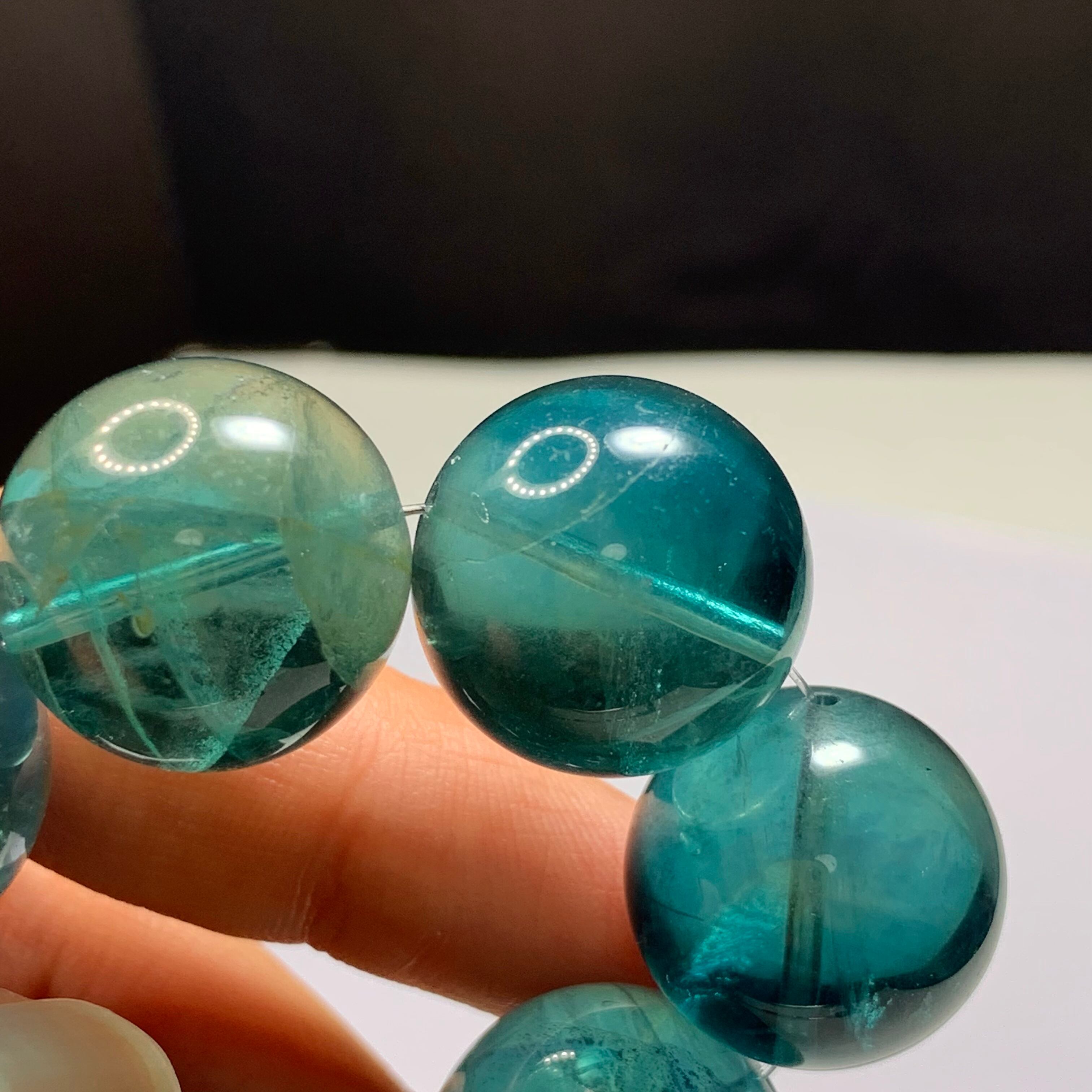 希少な大玉！前後約17.5~18mm 大玉フローライト ブレスレット