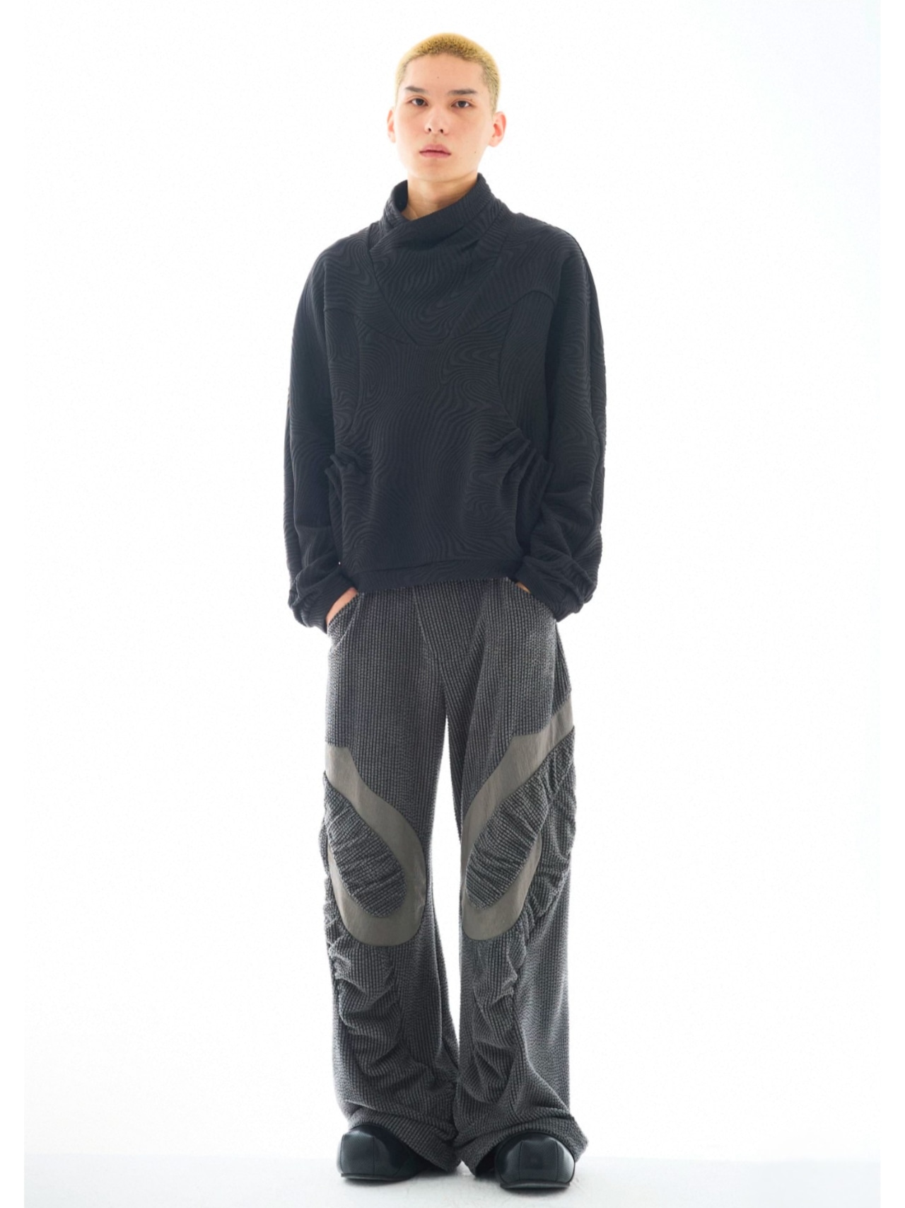 54A0 Tail Fin Patchwork Trousers