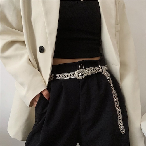 silver chain belt 10701