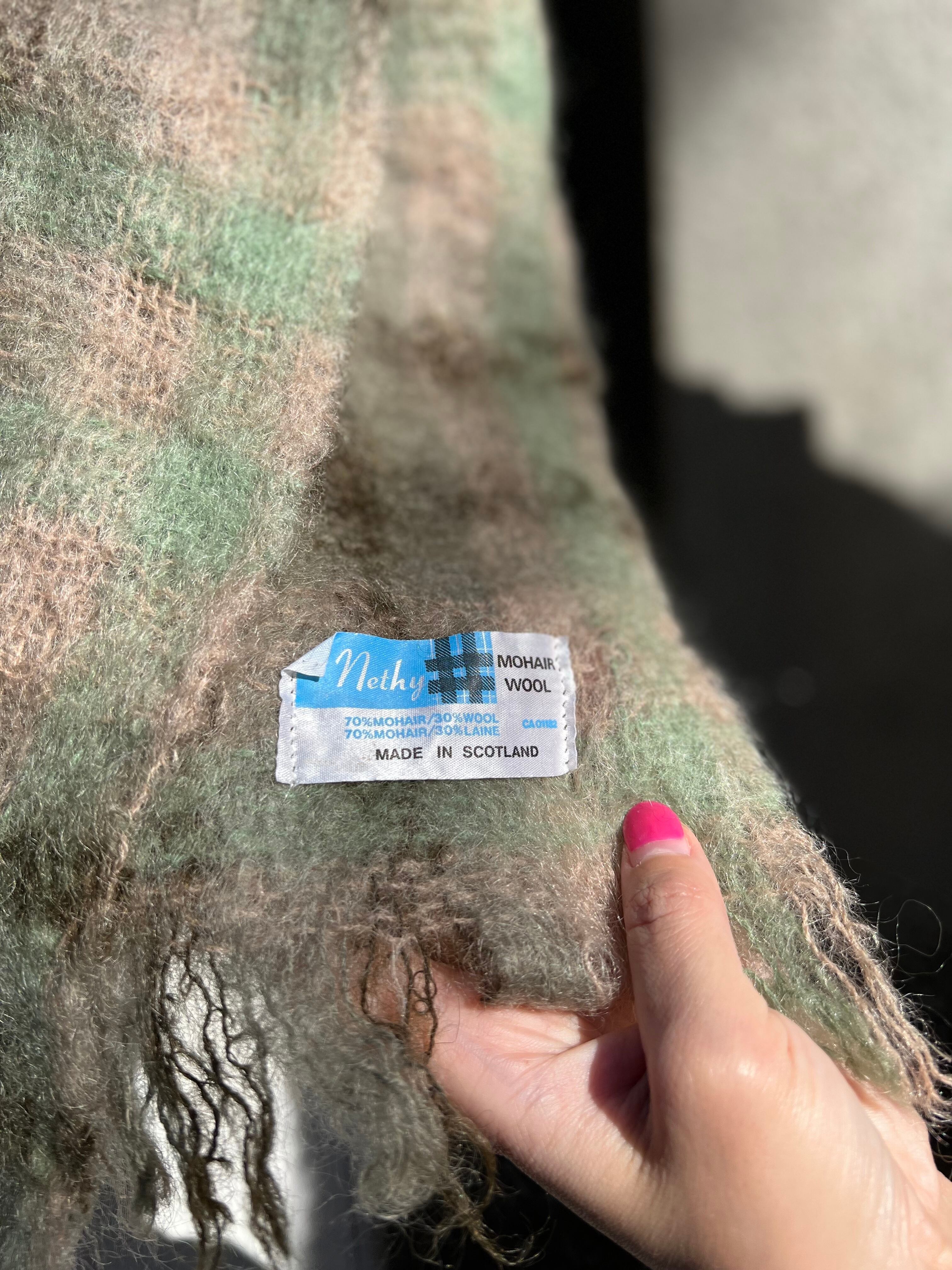 Vintage Scotland paid mohair wool muffler ( ヴィンテージ