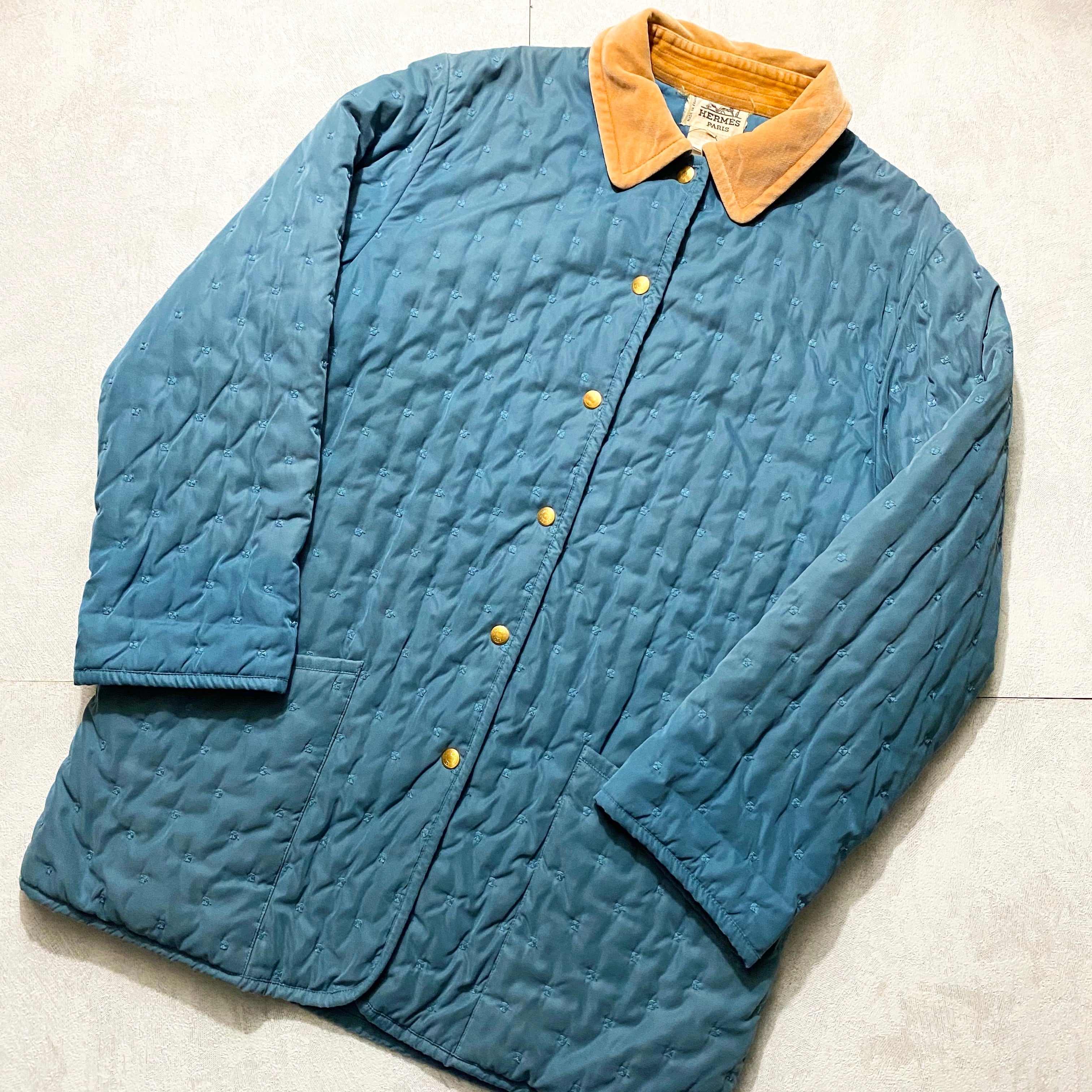 HERMES velour switching rare color paddock coat | NOIR ONLINE