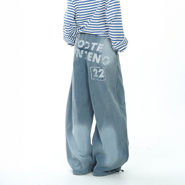 バックレタリングナンバリングワイドパンツ 2col   R02630